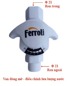 Van đóng mở điều chỉnh lưu lượng của bình nóng lạnh trực tiếp Ferroli Divo SDN