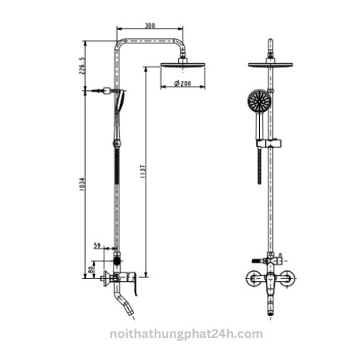 Bộ sen cây tắm nóng lạnh American Standard WF-9088