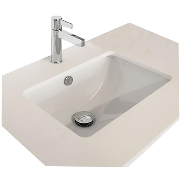 Lavabo đặt âm bàn là lavabo được lắp âm xuống dưới mặt bàn, tạo ra một vẻ đẹp hiện đại và sang trọng