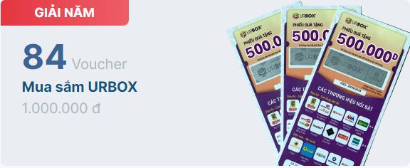 Khi khách hàng quay trúng giải May Mắn được tặng ngay Voucher mua sắm URBOX (trị giá 1.000.000 VND/1 voucher)