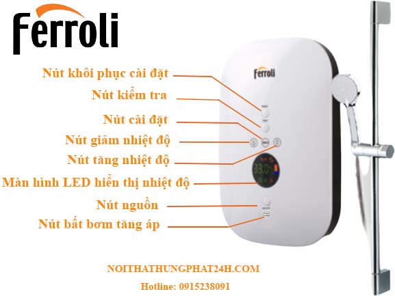 Hướng dẫn sử dụng bình nóng lạnh trực tiếp Ferroli Divo SDP 4500W có bơm