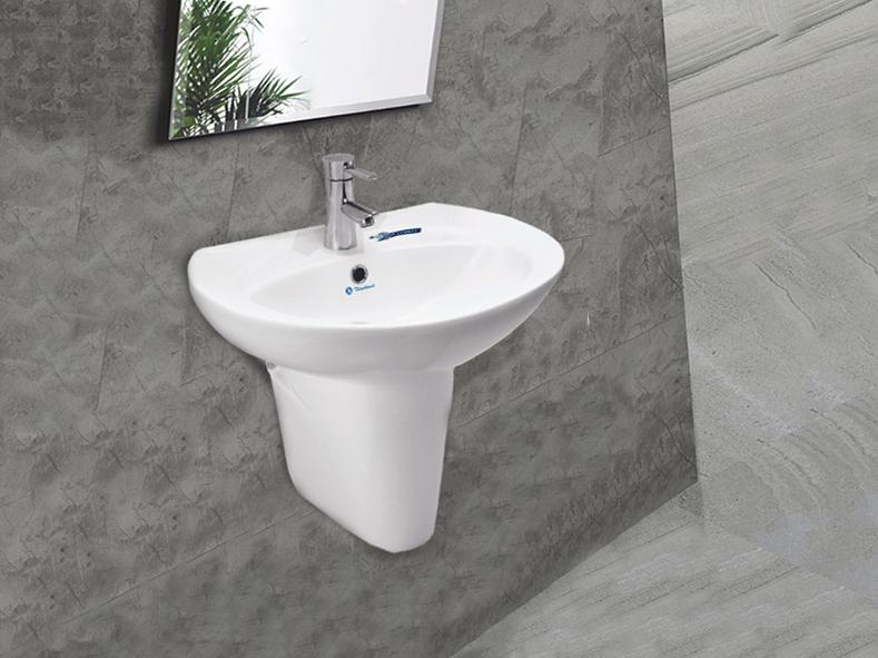 Lavabo treo tường Thiên Thanh được thiết kế hiện đại, sang trọng, với lớp m,en sáng bóng giúp dễ dàng vệ sinh và lắp đặt đơn giản