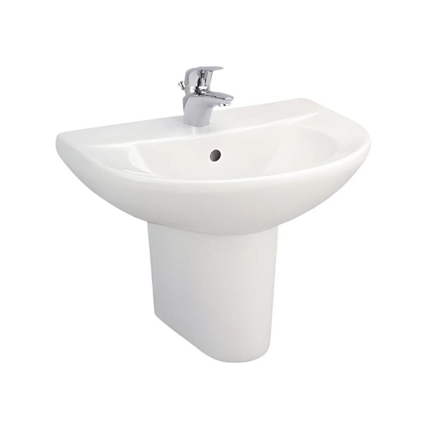 Lavabo treo tường chân ngắn Cotto C014-C4201 dòng Wendy, thiết kế sang trọng dễ vệ sinh