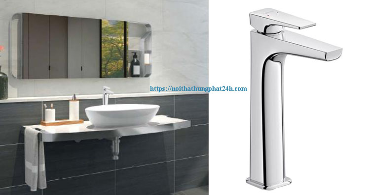 Mẫu vòi rửa mặt Viglacera kết hợp lavabo đặt bàn mang lại vẻ đẹp và sự tiện ích cho không gian phòng tắm