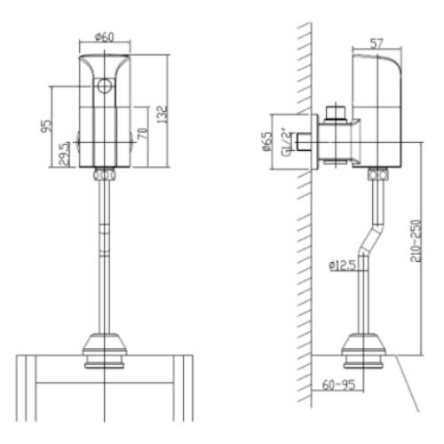 Van xả  bồn tiểu cảm ứng American Standard  WF-8834 dùng Pin