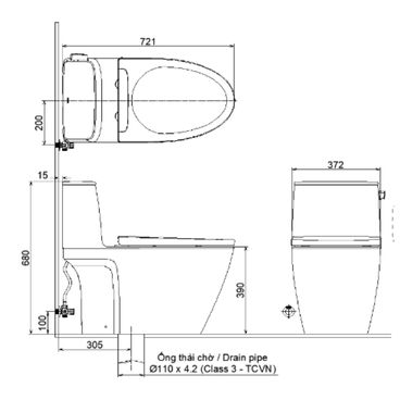 Bồn Cầu 1 Khối Caesar CD1394