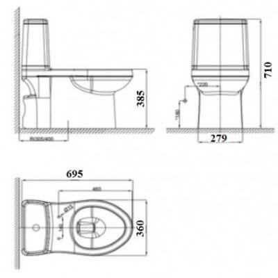 bồn cầu 1 khối American Standard VF-1858 màu trắng