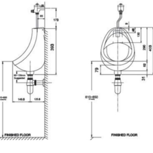 Bồn tiểu nam treo tường  American Standard VF-0414