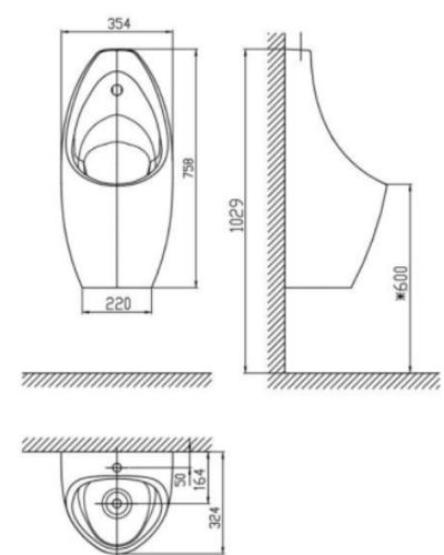 Bồn tiểu nam treo tường  American Standard WP-6737