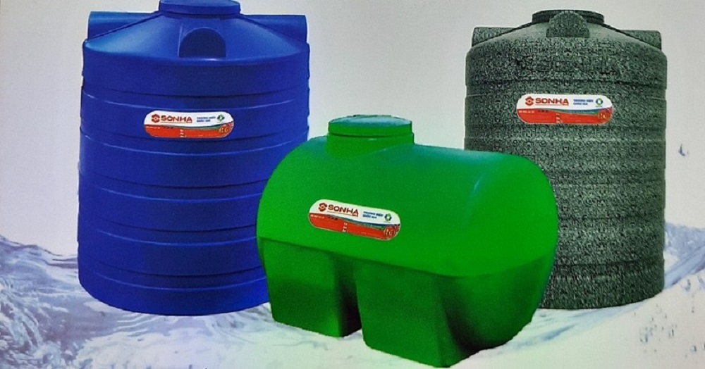 Bồn nước nhựa sơn hà 10.000L đứng với kết cấu vững chắc, chịu được lực cao, có khả năng chóng chọi với mọi thời tiết