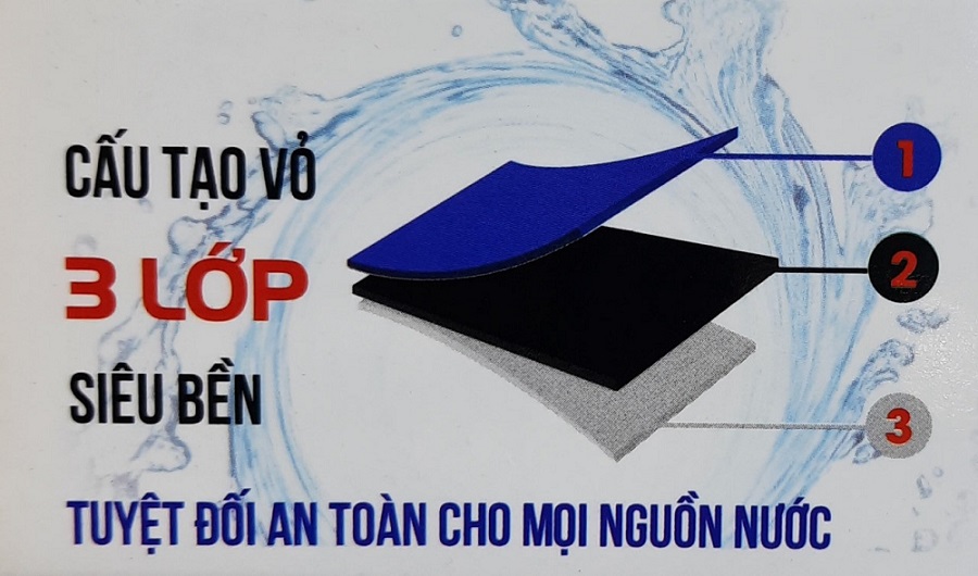 Cấu tạo bồn nước nhựa Sơn Hà 7000L gồm 3 lớp đảm bảo vệ sinh an toàn thực phẩm