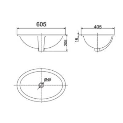 Chậu rửa lavabo âm bàn American Standard  WP-0433 bảo hành 10 năm