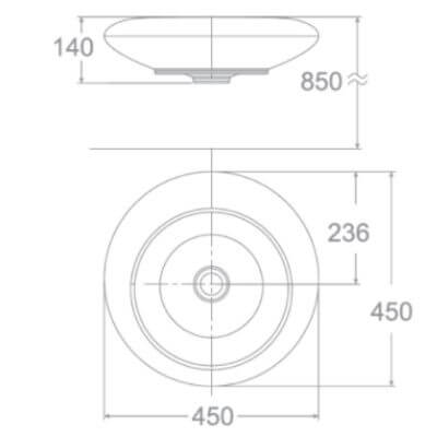 Chậu rửa lavabo đặt bàn American Standard WP-F643