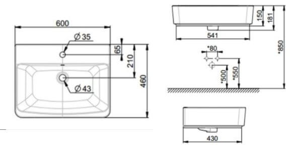 Chậu rửa lavabo đặt bàn American Standard VF-0620