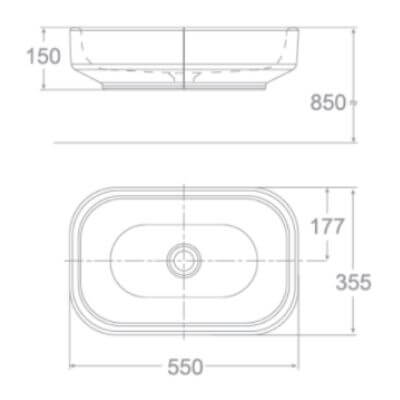 Chậu rửa lavabo đặt bàn American Standard WP-F626 hình chữ nhật