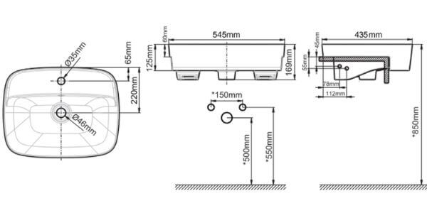 Chậu rửa lavabo đặt nửa bàn American Standard  VF-0320