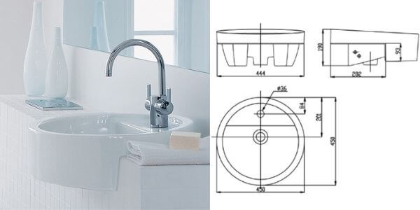 Chậu rửa lavabo đặt nửa bàn American Standard WP-F307