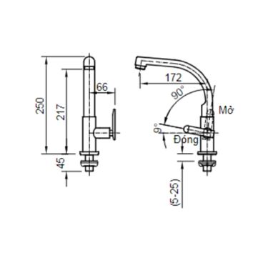 Vòi rửa chén lạnh Inax SFV-29 có tuổi thọ trên 10 năm