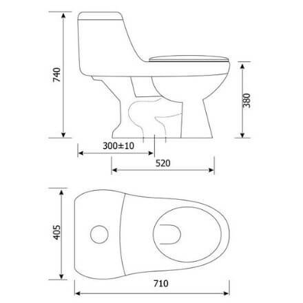 Bồn cầu 1 khối Hảo Cảnh 1002