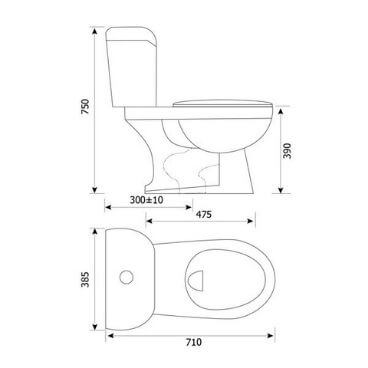 Bồn cầu 2 khối Hảo Cảnh V117