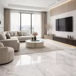 Gạch lát nền Đồng Tâm 80x80 có phù hợp cho phòng khách hiện đại không?