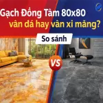 Gạch Đồng Tâm 80x80 vân đá hay vân xi măng? So sánh & tư vấn chọn đúng