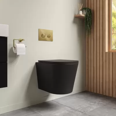 Cách kết hợp bồn cầu màu đen trong phòng tắm thêm hiện đại