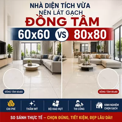 Gạch Đồng Tâm 60x60 Hay 80x80 Tốt Hơn Cho Nhà Diện Tích Vừa?