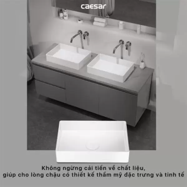 Chậu rửa mặt lavabo đặt trên bàn Caesar LF5254