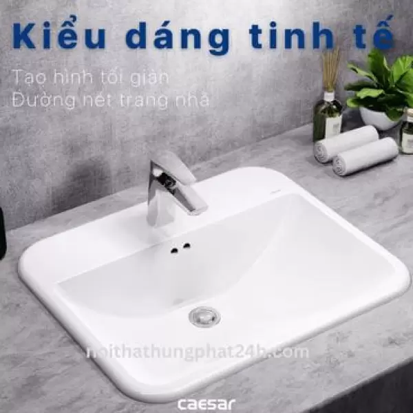 Chậu rửa mặt lavabo đặt dương bàn Caesar LF5019