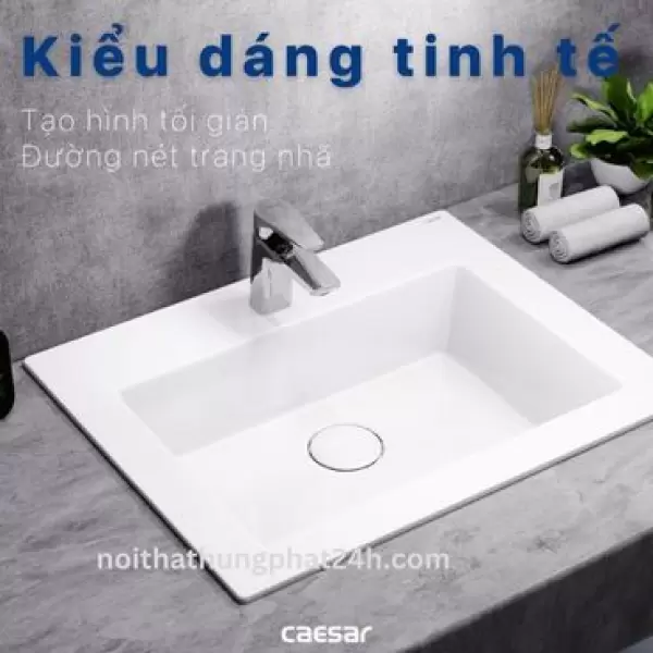 Chậu rửa mặt lavabo đặt dương bàn Caesar LF5017