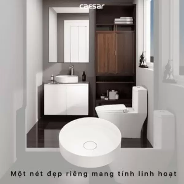 Chậu rửa mặt lavabo đặt trên bàn Caesar LF5258