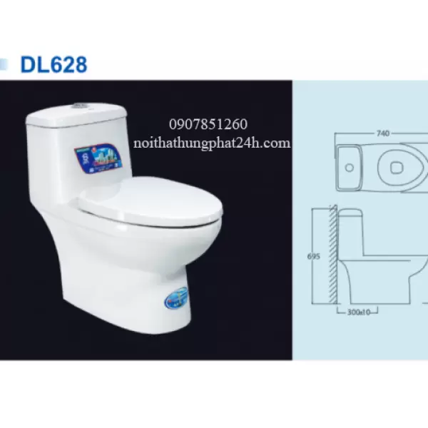 Bàn Cầu 1 Khối Giá Rẻ Dolacera  DL628