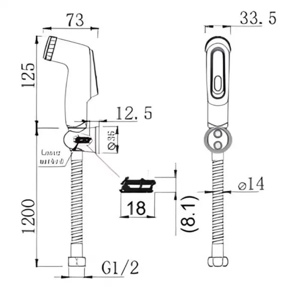 Vòi xịt vệ sinh đầu mạ crome American Standard FFAS6868