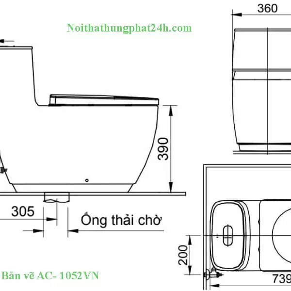 Bồn Cầu Inax 1 Khối AC-1052VN