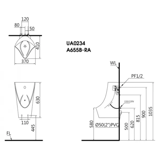 Bồn Tiểu Nam CAESAR UA0234