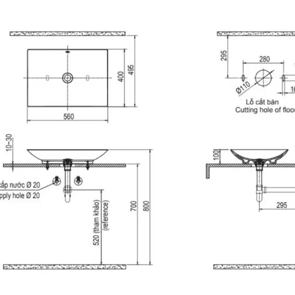 Chậu rửa mặt lavabo Inax AL-S610V 