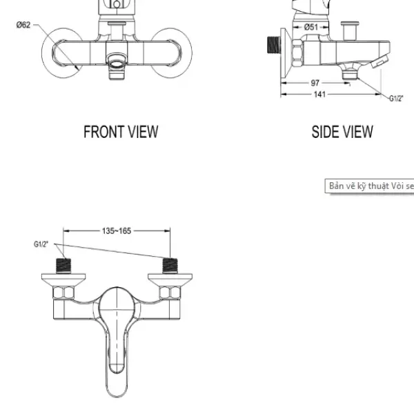 Vòi sen tắm nóng lạnh American Standard WF-1411