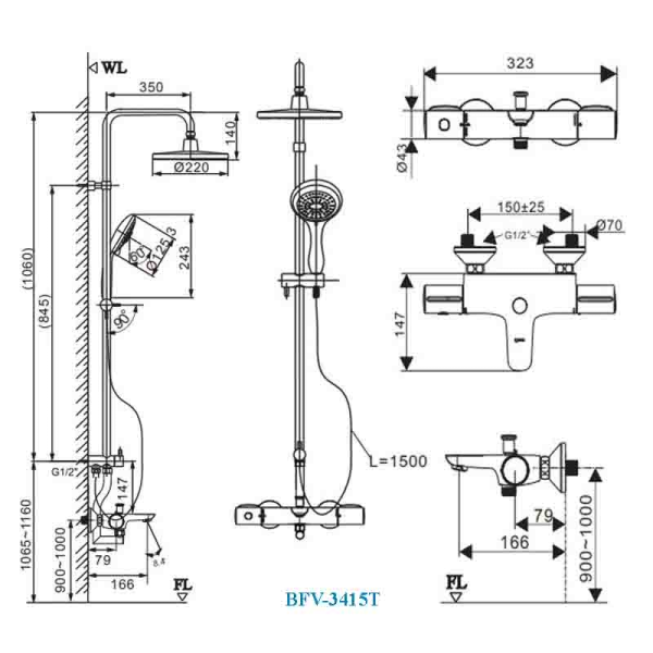 Sen Tắm Cây Nhiệt Độ INAX BFV-3415T