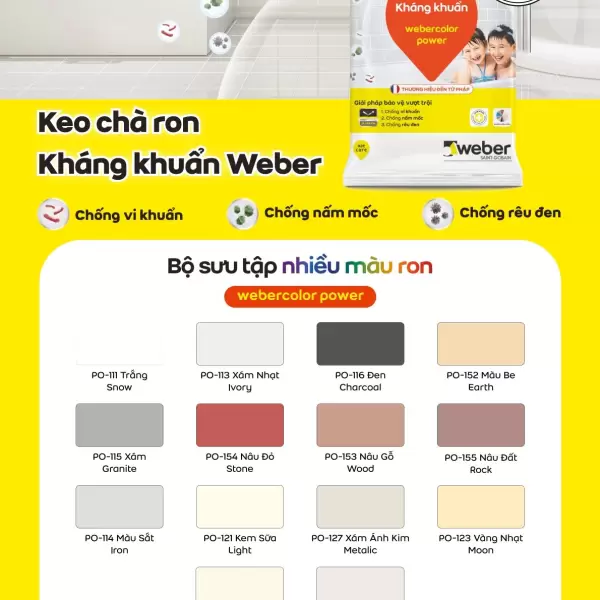 Keo chà ron Weber Color Power PO121 Màu Kem Sữa