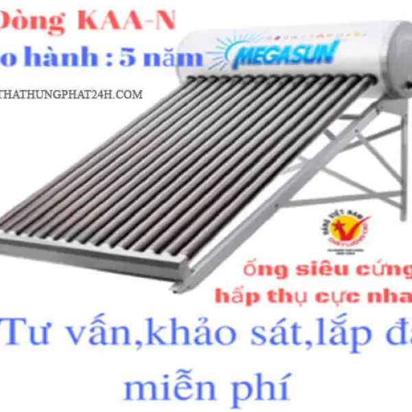 BÌNH NƯỚC NÓNG NĂNG LƯỢNG MẶT TRỜI MEGASUN KAA-N- 240 LÍT- RUỘT BÌNH INOX 304 DÀY 0,5MM