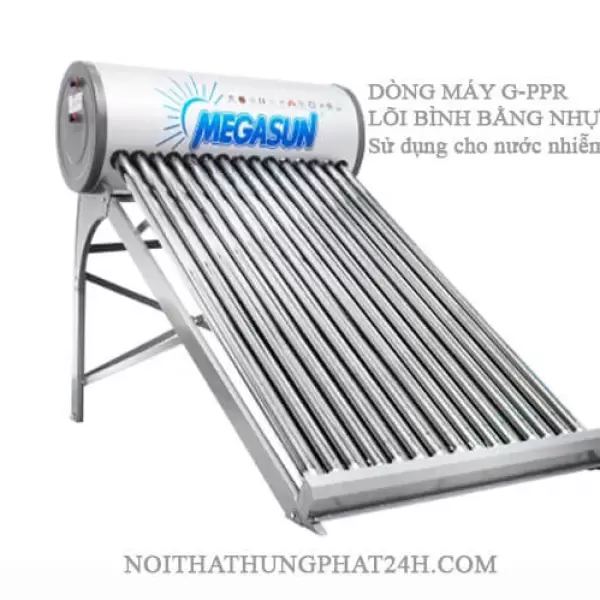 BÌNH NƯỚC NÓNG NĂNG LƯỢNG MẶT TRỜI MEGASUN G-PPR- 140 LÍT - RUỘT BẰNG NHỰA CHỊU NHIỆT DÀY 4MM