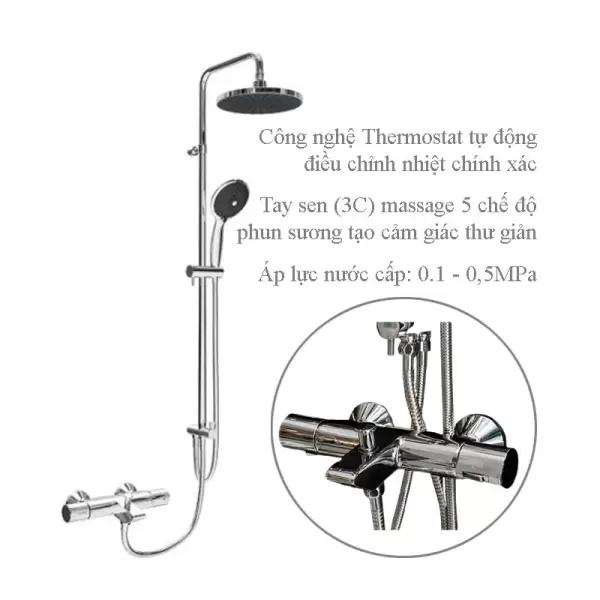 Cây Sen Tắm Nóng Lạnh Inax BFV-6015S Nhiệt Độ