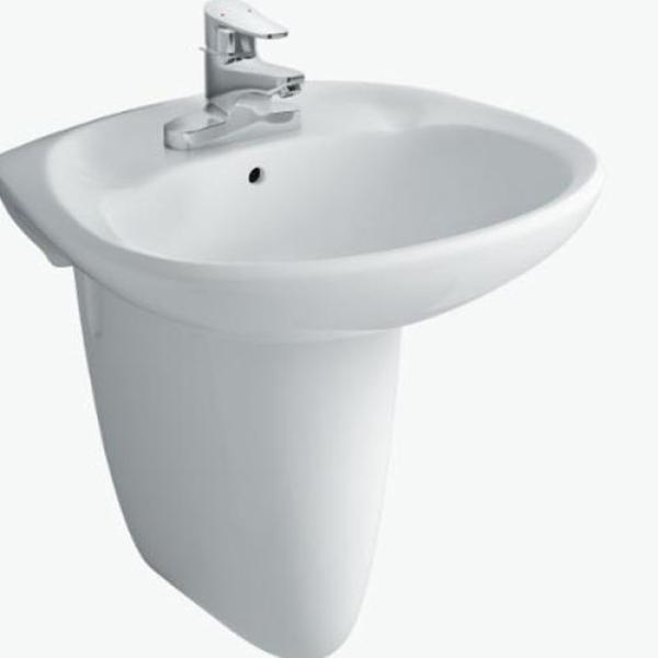 Chậu rửa mặt lavabo treo tường Inax  L-284V và chân ngắn L-284VC