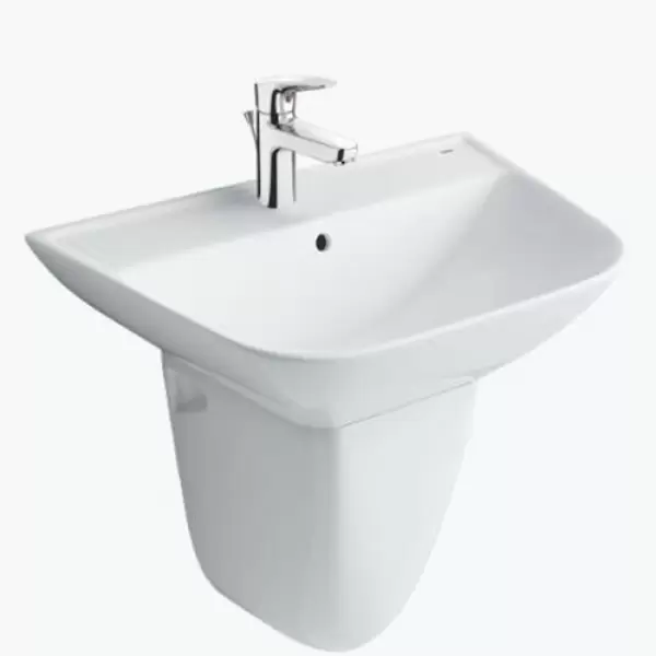 Chậu rửa mặt lavabo treo tường Inax  L-297V và chân ngắn L-297VC 