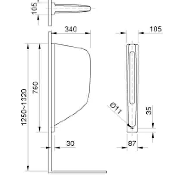 Vách ngăn bồn tiểu Inax P-1