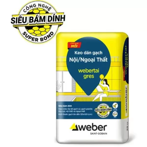 Keo ốp lát gạch Weber Tai Gres màu trắng