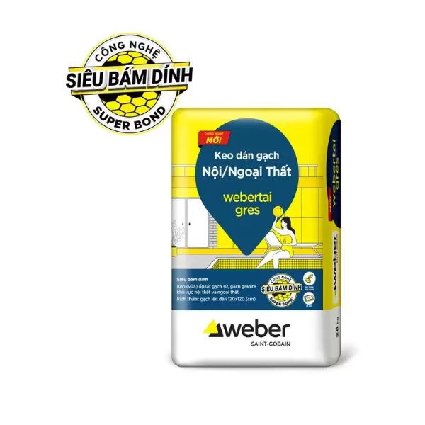 Keo dán gạch lát nền Weber Weber Tai Gres màu xám