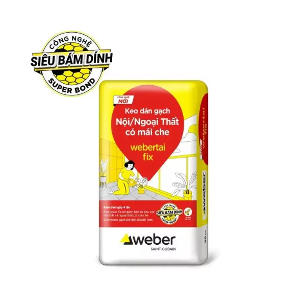 Keo dán gạch men Weber Tai Fix màu trắng