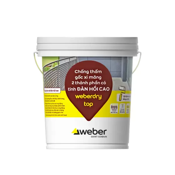 Vữa chống thấm Weberdry Top 15kg màu xám